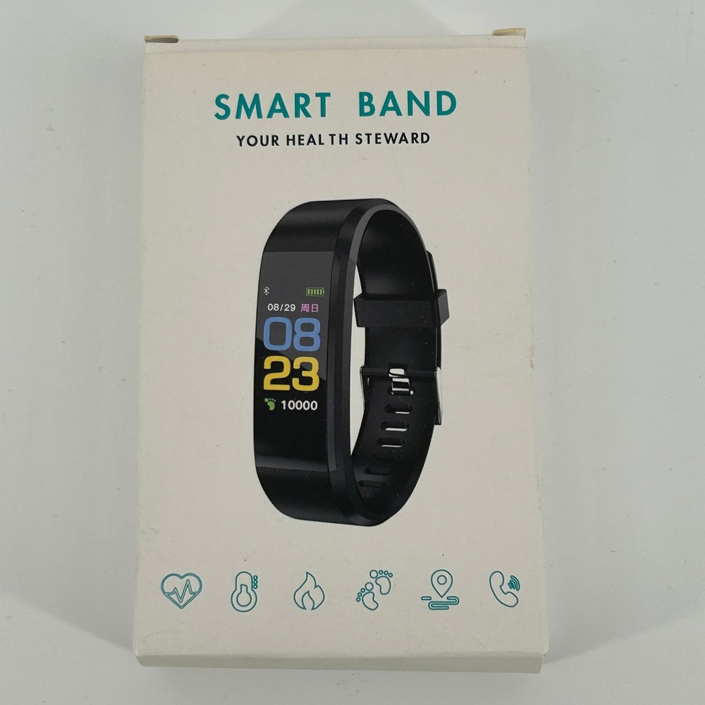 Smart Band Fitness Tracker Heart Rate Monitor Black TPU Strap MX1003 OPEN BOX